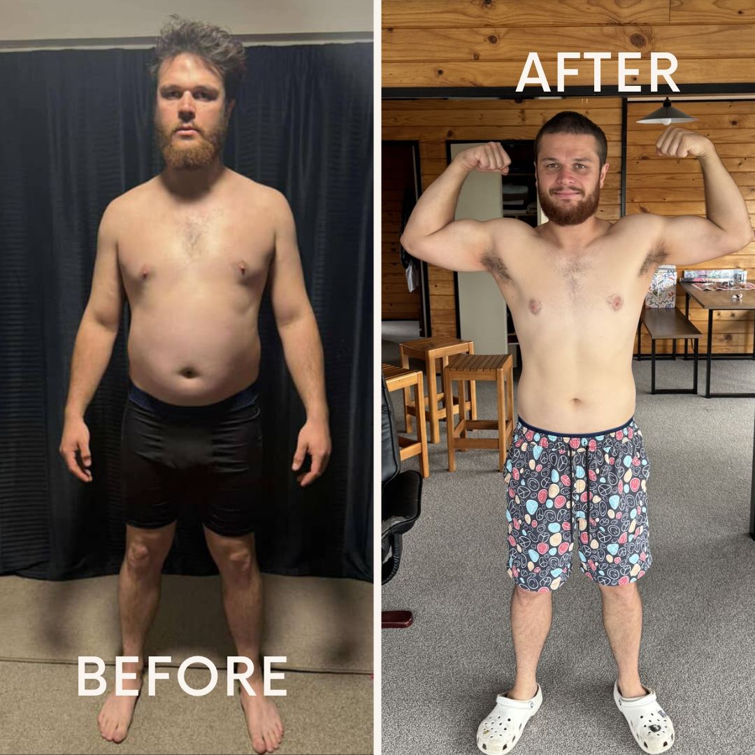 Client before and after body transformation photo